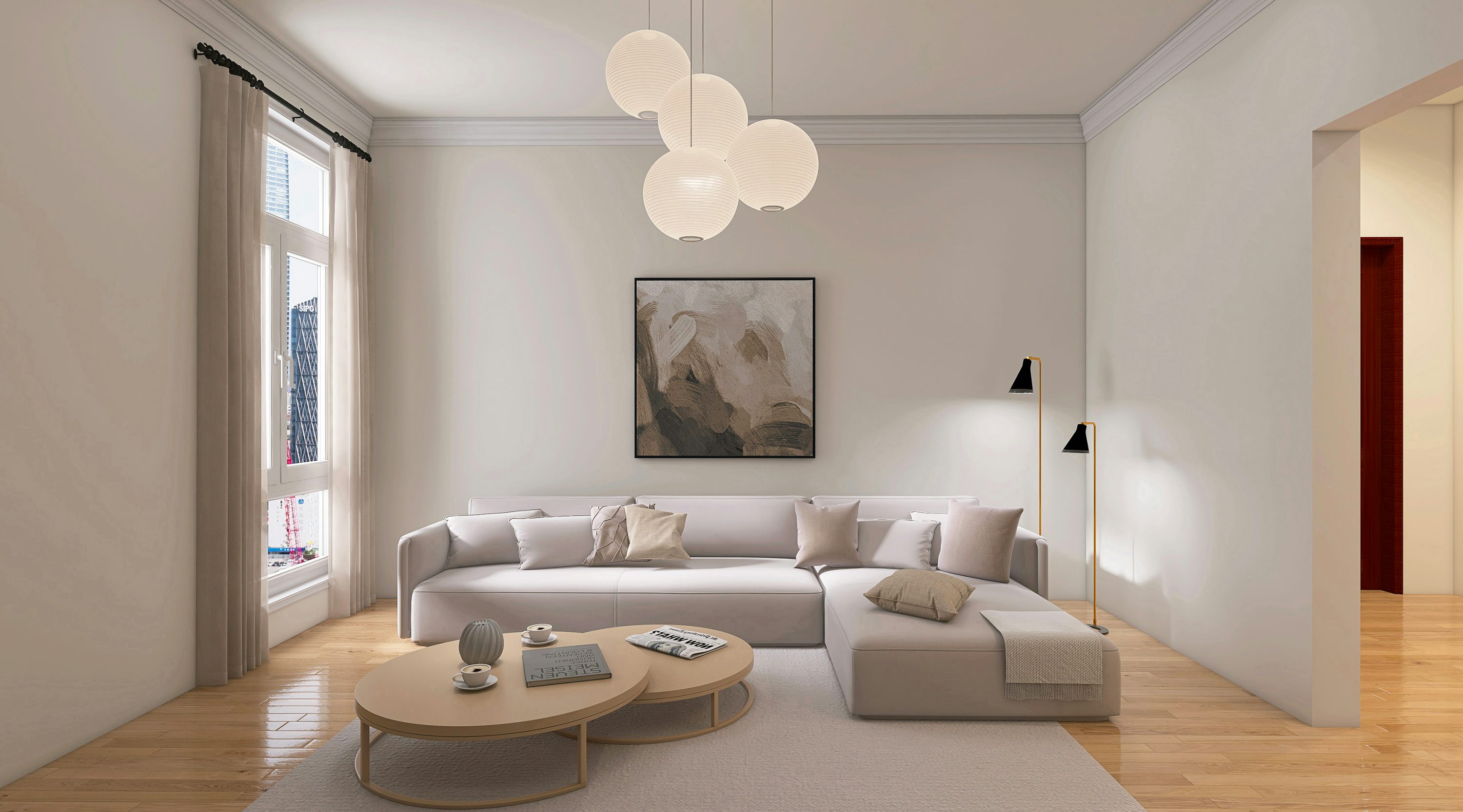 Светъл минималистичен интериор в концептуалния сайт Atelier Home